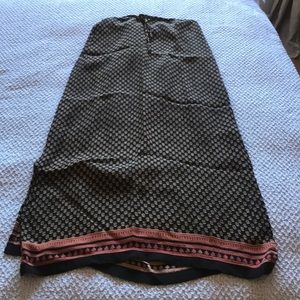 Bohemian styled skirt with botanical styled prints